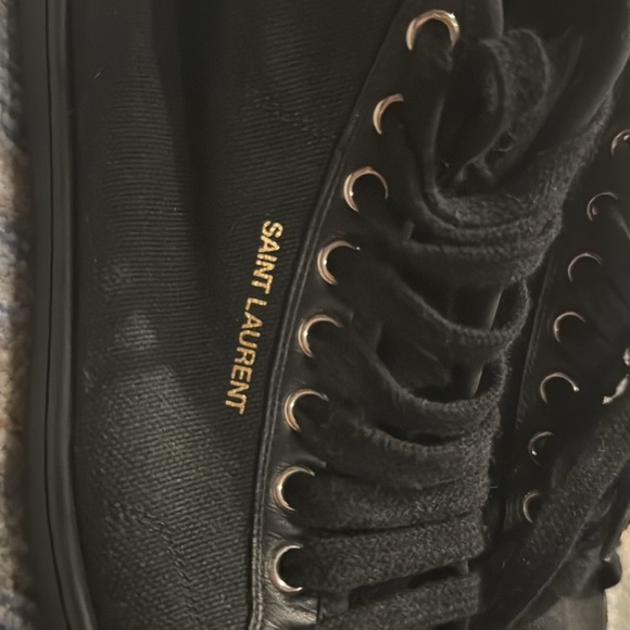 Black Canvas Saint Laurent Sneakers - Picture 3 of 8